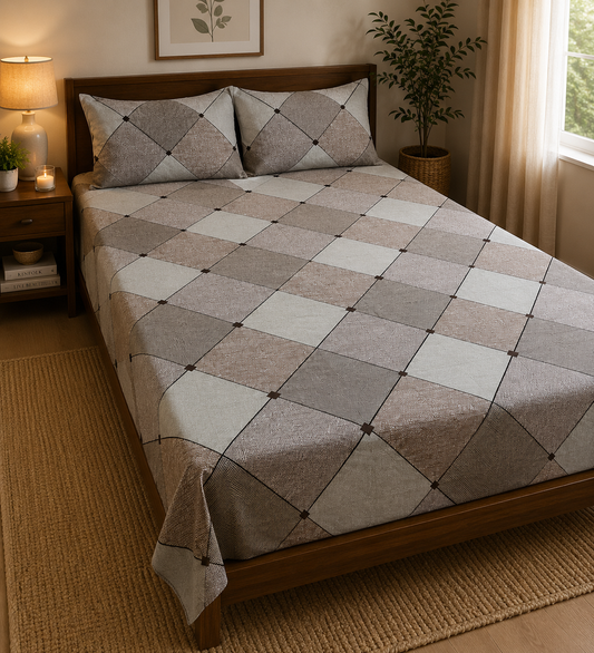 Urban Lattice | Cotton Mix | Queen Size