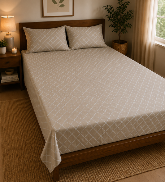 Desert Grid | Cotton Mix | Queen Size
