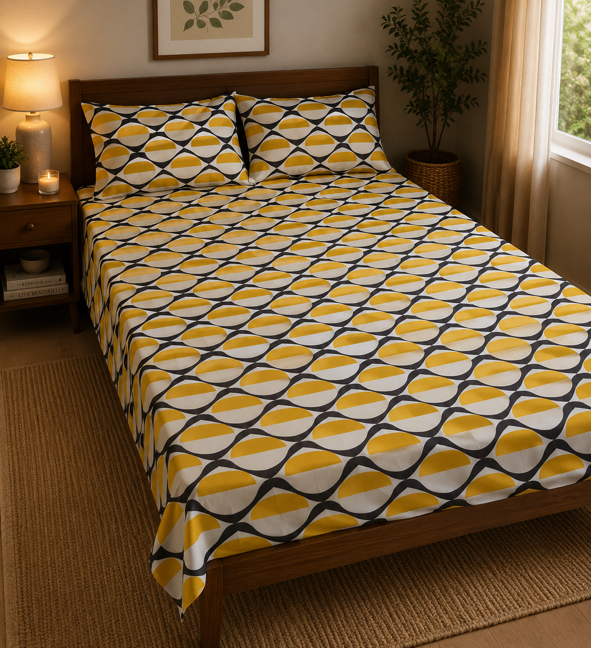 Golden Eclipse | Cotton Mix | Queen Size