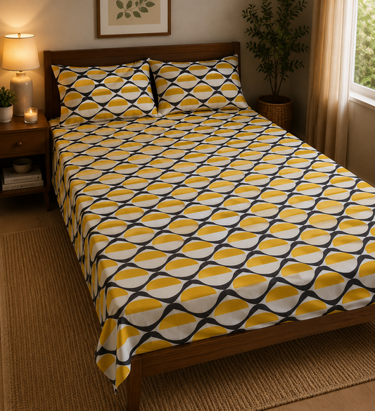Golden Eclipse | Cotton Mix | Queen Size