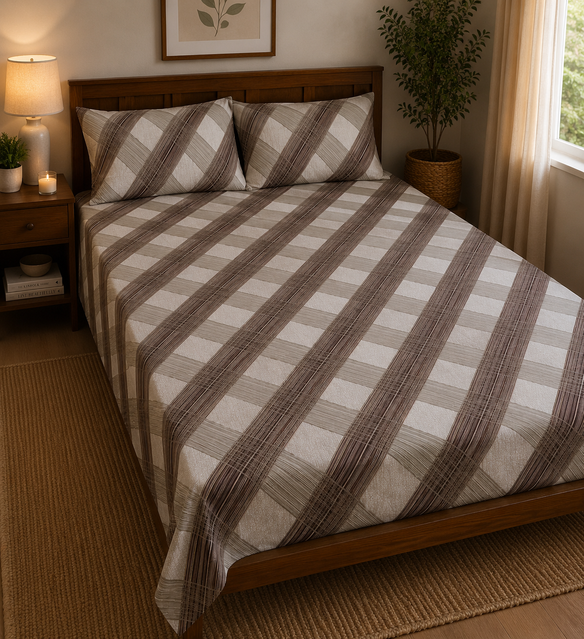 Espresso Plaid | Cotton Mix | Queen Size