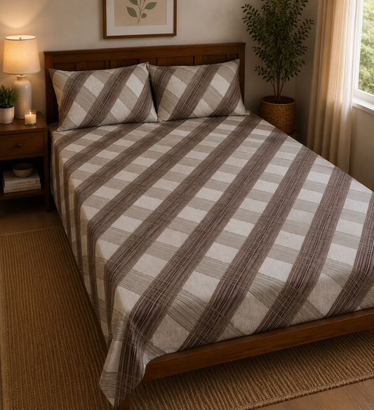 Espresso Plaid | Cotton Mix | Queen Size