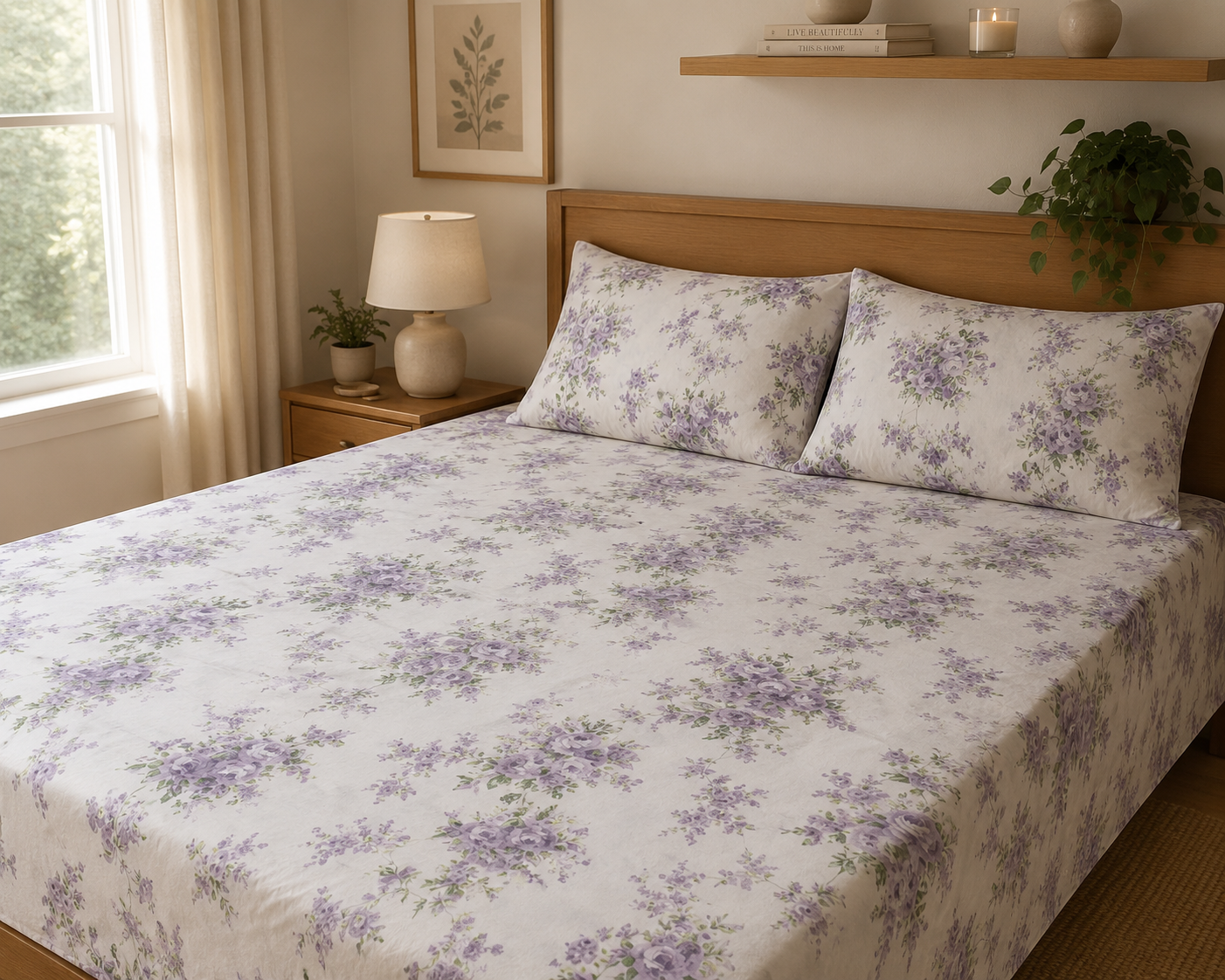 Vintage Bloom | 100% Cotton | Queen Size Bedsheet